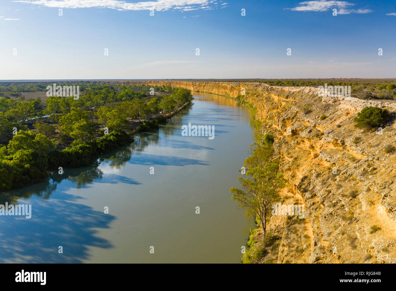 Vue aérienne de la rivière Murray en Australie du Sud Banque D'Images
