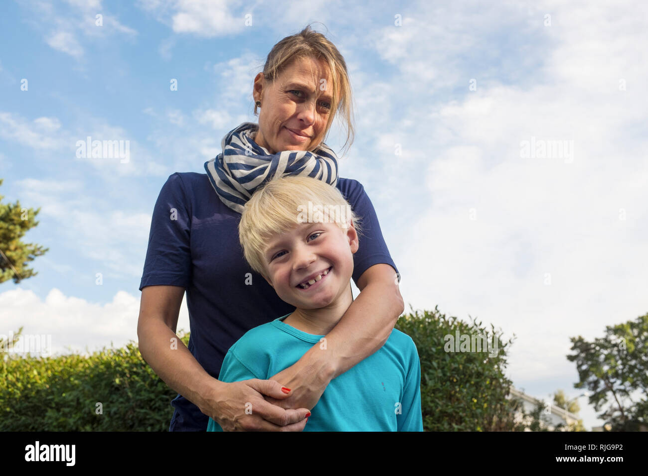 Mère avec fils Banque D'Images