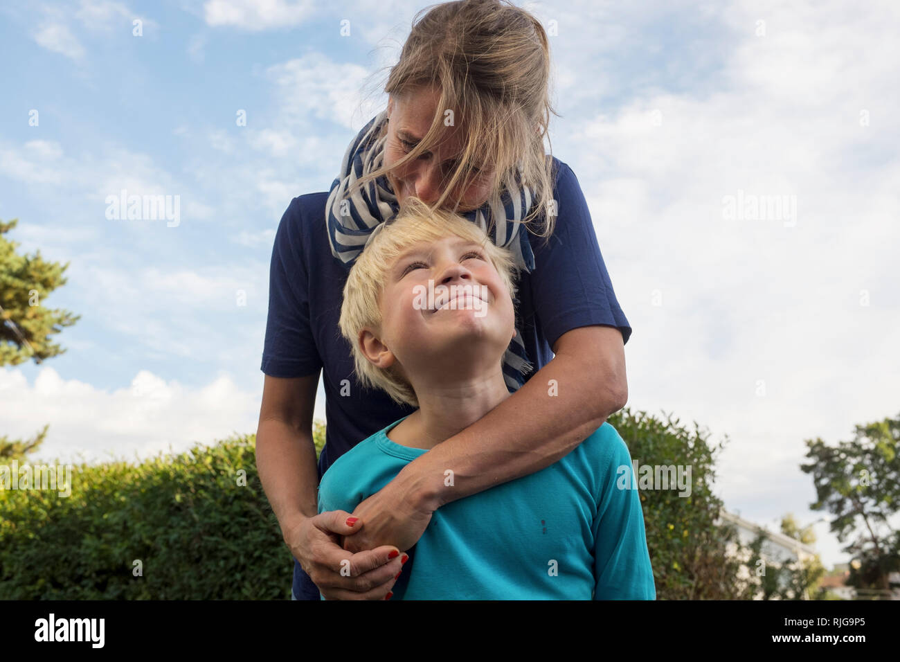 Mère avec fils Banque D'Images