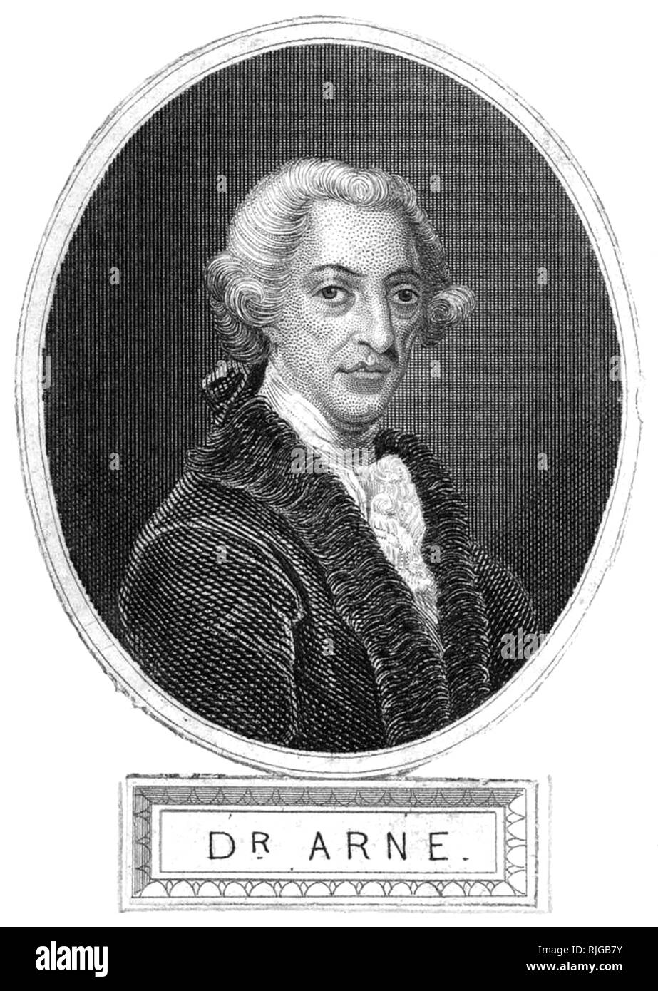 THOMAS ARNE (1710-1778) compositeur anglais Banque D'Images