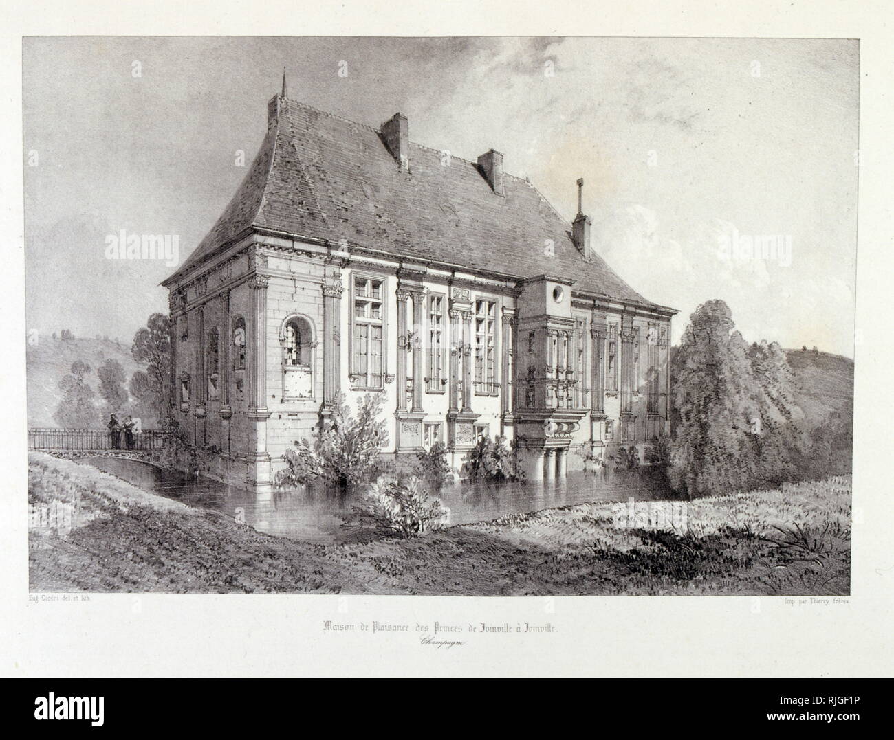 Château près de Joinville, au nord-est de la France. 1857. L'élaboration par le Baron Isidore Taylor (1789 - 1879), voyageur et auteur français. Banque D'Images