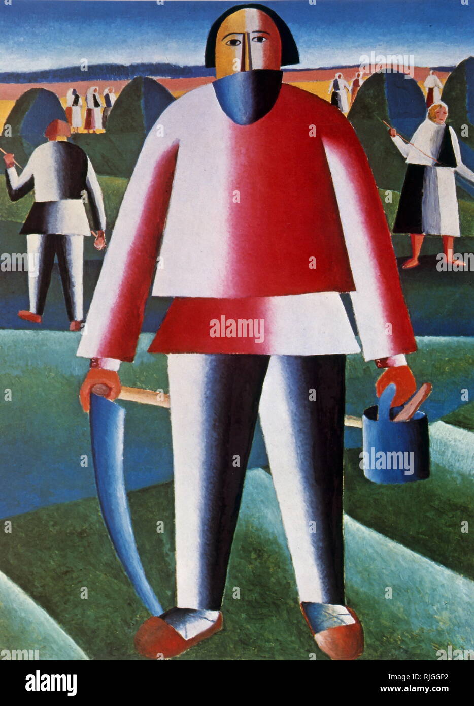 La fenaison 1905, peint par Kazimir Malevich (1878-1935), peintre russe et théoricien de l'art Banque D'Images
