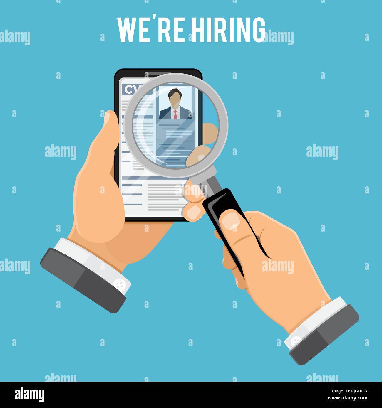 L'emploi et l'embauche en ligne Concept Illustration de Vecteur