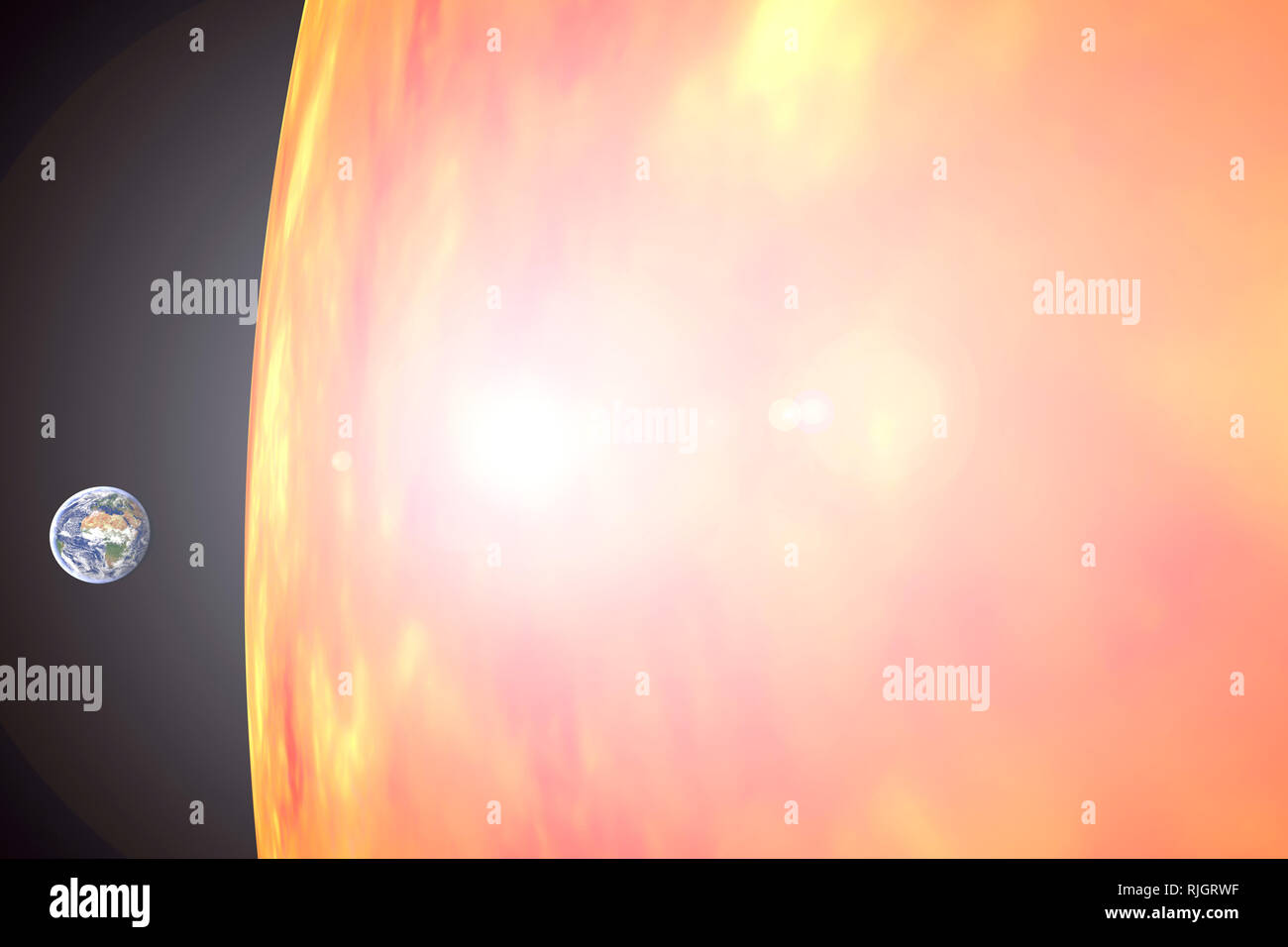 CGI-Visualizierung : Sonne und im Weltall Erdball (nur für redaktionelle Verwendung. Keine Werbung. Http://www.360-berlin.de. Referenzdatenbank : © Jen Banque D'Images