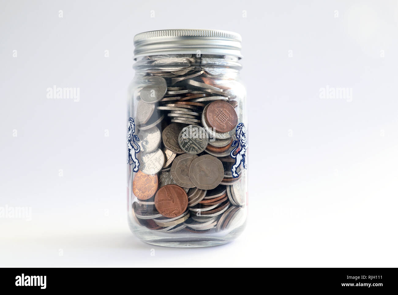 Pot de British coins Banque D'Images