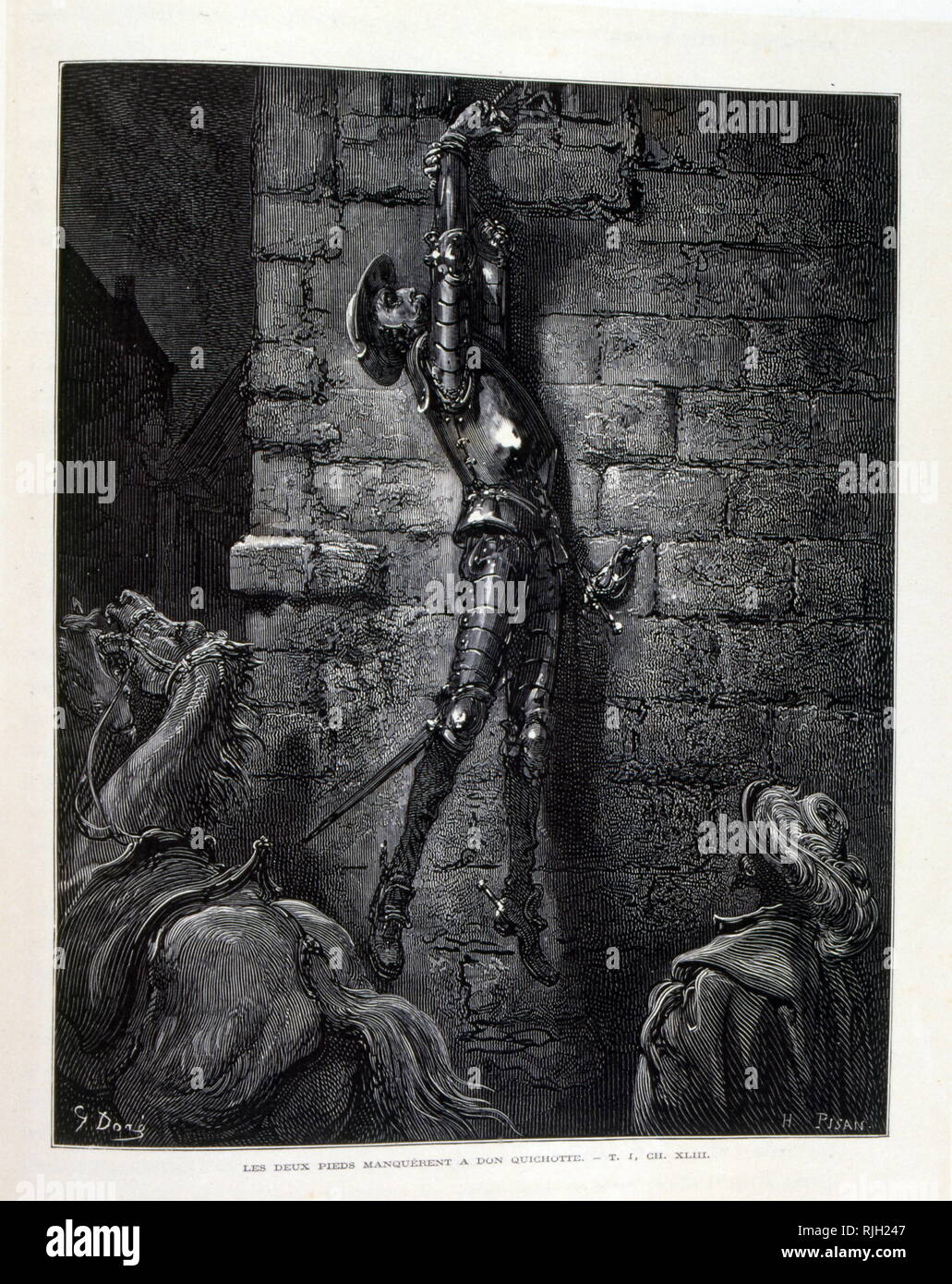 Illustration gravée pour 'Don Quichotte' Écrit par Miguel de Cervantes. illustration (1863), par l'artiste français, Gustave Dore (1832 - 1883) Banque D'Images