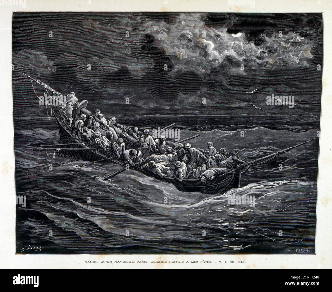 Illustration gravée pour 'Don Quichotte' Écrit par Miguel de Cervantes. illustration (1863), par l'artiste français, Gustave Dore (1832 - 1883) Banque D'Images