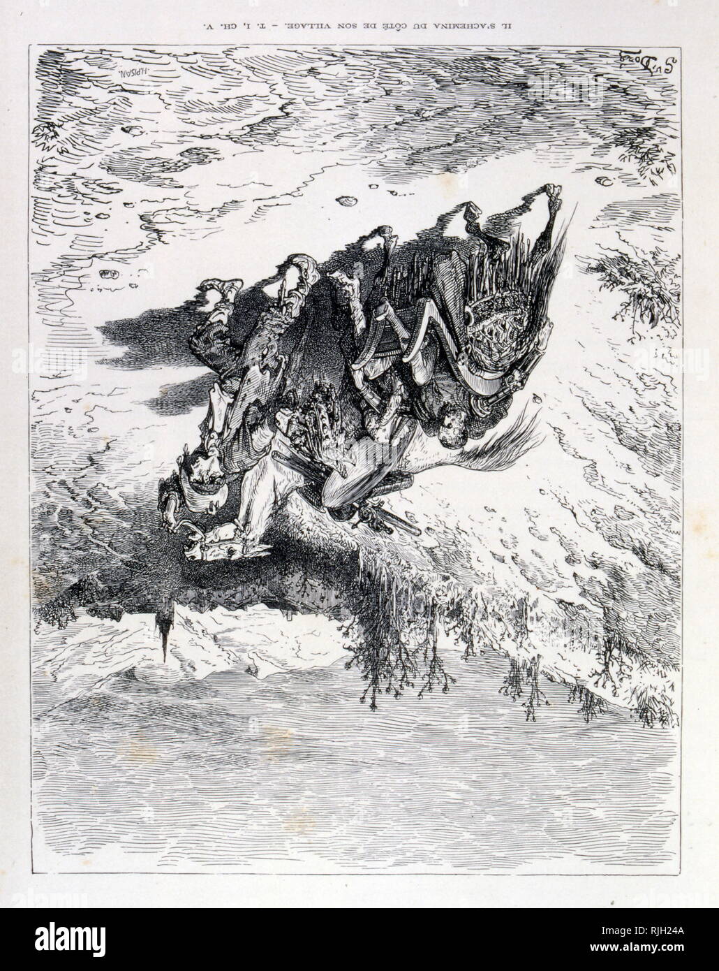 Illustration gravée pour 'Don Quichotte' Écrit par Miguel de Cervantes. illustration (1863), par l'artiste français, Gustave Dore (1832 - 1883) Banque D'Images