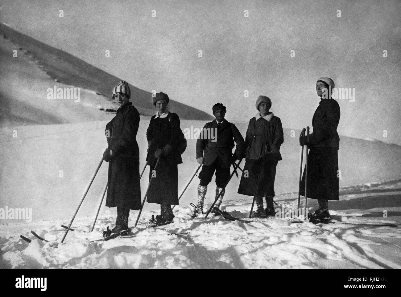 L'Italie, Lombardie, excursion à l'ghiacciaio dei vitelli, 1921 Banque D'Images