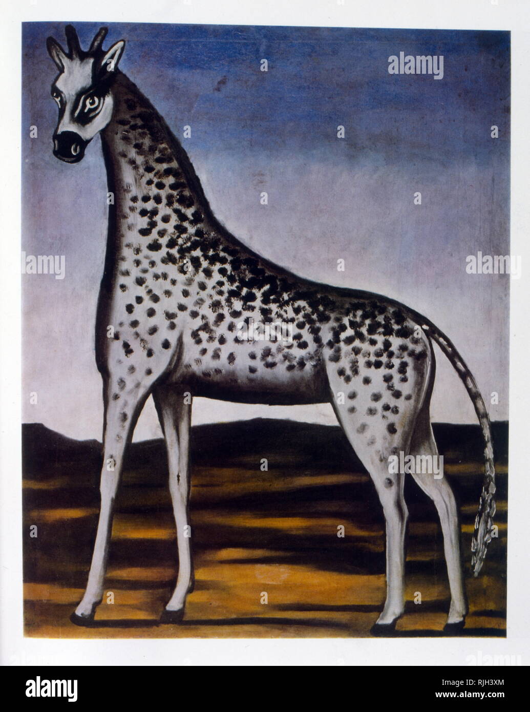 Girafe peinte par Niko Pirosmani (1862-1918), géorgienne, peintre du primitivisme, qui a pris de l'importance à titre posthume. Banque D'Images