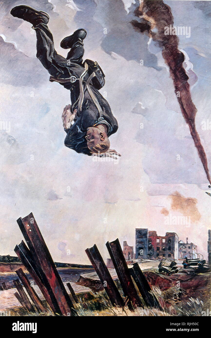 La misericorde German air ace. 1943 par Alexander Deyneka, (1899-1969), peintre réaliste socialiste russe soviétique, graphiste, sculpteur. Banque D'Images