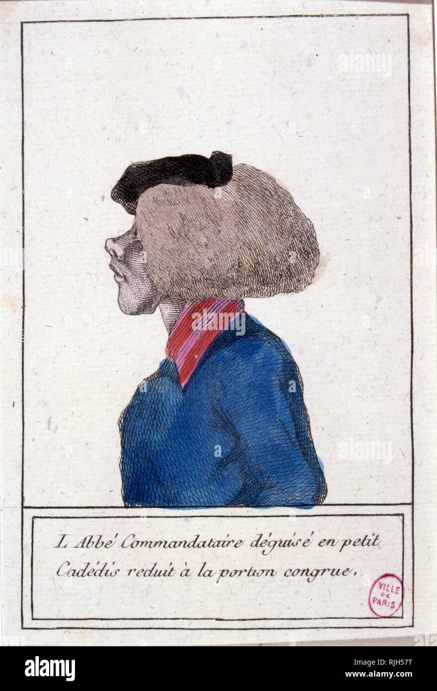 Révolution française l'illustration d'un abbé déguisé comme un révolutionnaire. 1789 Banque D'Images Révolution française l'illustration d'un abbé déguisé comme un révolutionnaire. 1789 Banque D'Images