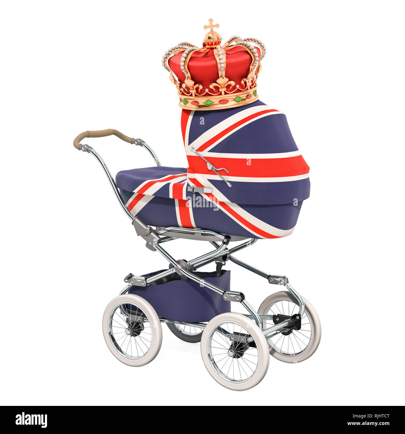 Les jumeaux Royal concept. Deux sucettes rose avec couronne d'or. Le rendu 3D isolé sur fond blanc Banque D'Images