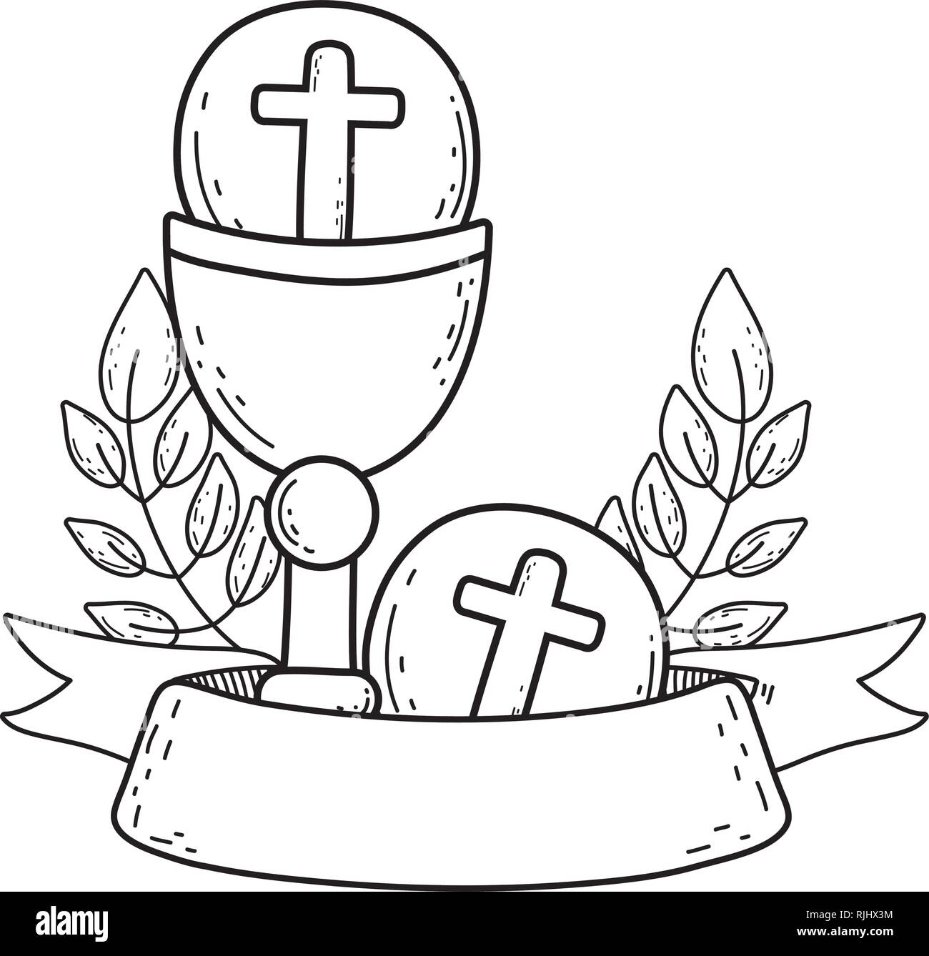 Calice sacré avec la première communion Image Vectorielle Stock Alamy