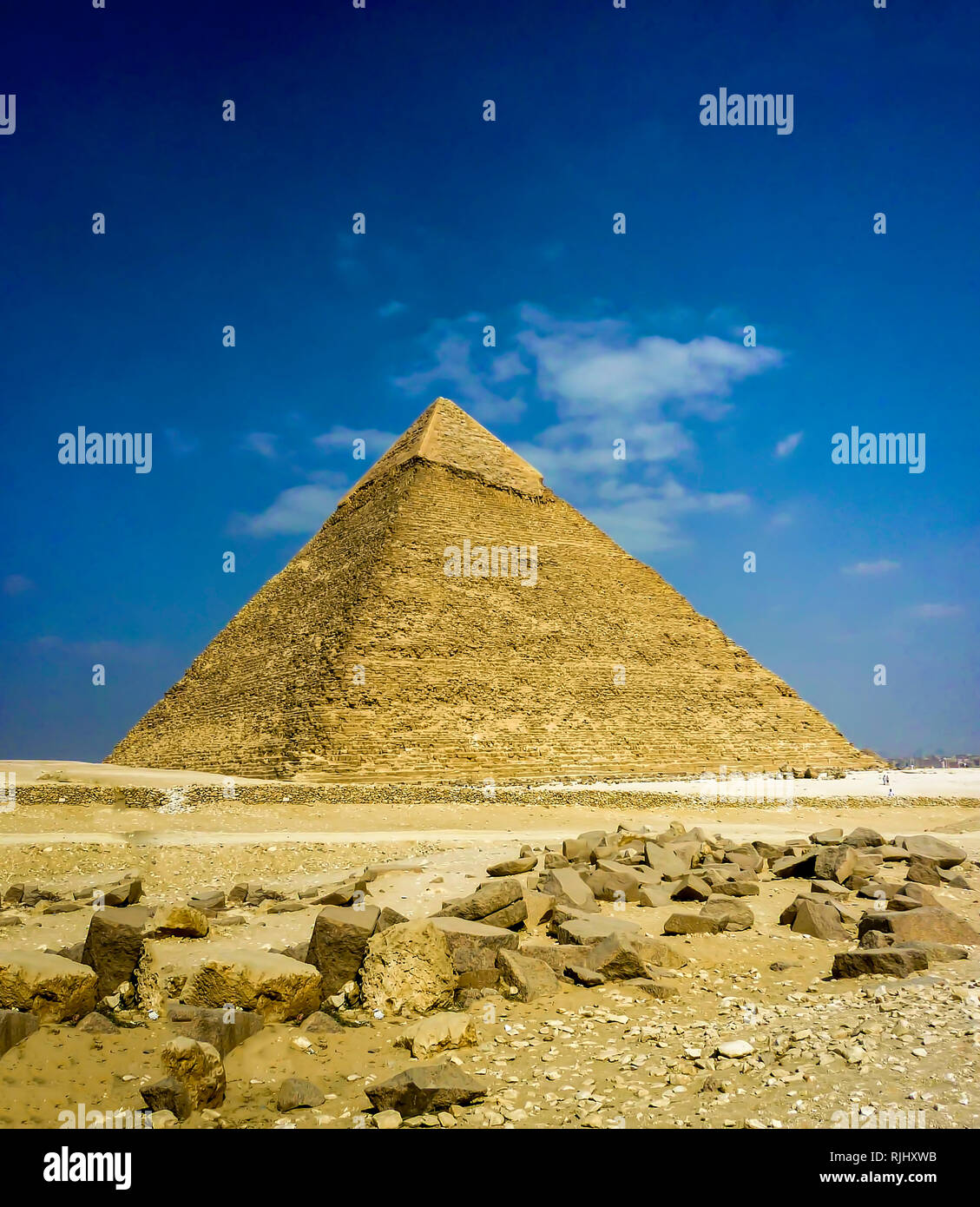 Pyramide de Khafré ..Grande pyramide de Gizeh Grand Sphinx de Gizeh Pyramide de Khafré Pyramides du Caire. Image Banque D'Images