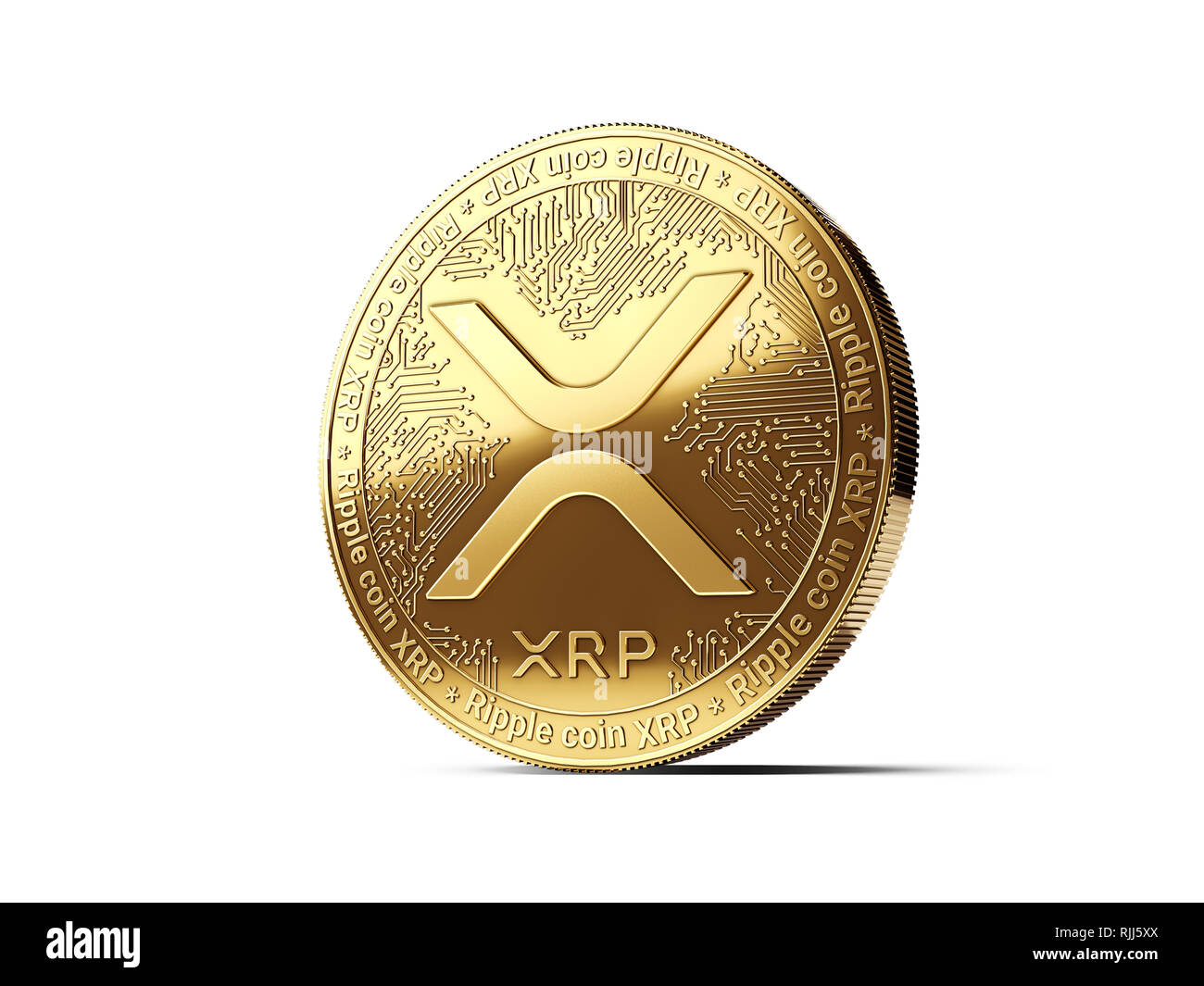 Ondulation or XRP cryptocurrency notion physique coin isolé sur fond blanc.  Le rendu 3D Photo Stock - Alamy