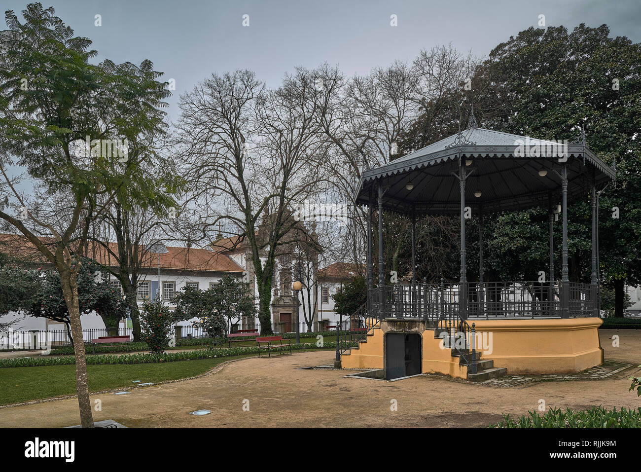 Les marques de Oliveira Jardin, connue comme le jardin de San Lázaro, a été le premier jardin public de la ville de Porto, Portugal, Europe. Banque D'Images