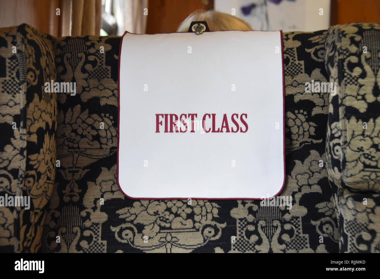 Les voyages en train de première classe sur le Settle-Carlisle service. Banque D'Images