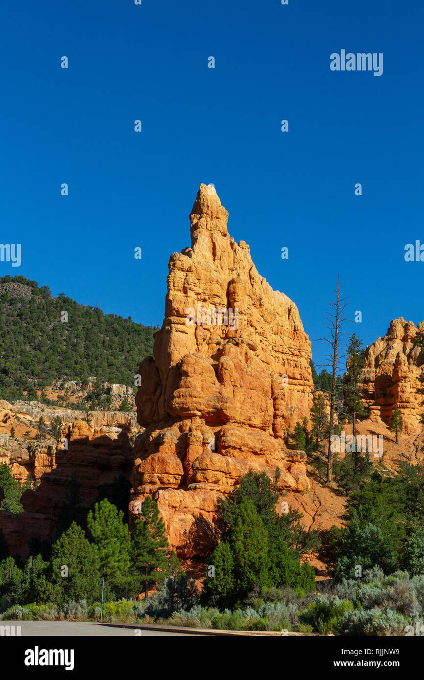 L'une des Red Canyon Arches sur l'Utah State Route 12 dans la Dixie National Forest dans l'Utah, United States. Banque D'Images