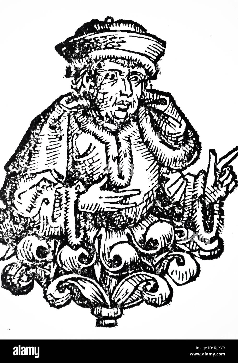 Dino del Garbo ; 14e siècle médecin florentin. Gravure sur bois illustration, d'Hartmonn «Schedel Liber Chronicarum mundi' (Chronique de Nuremberg), 1493 Banque D'Images