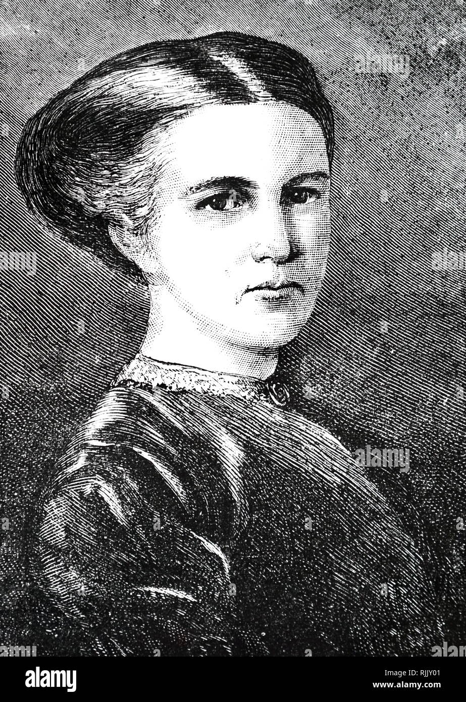 Elizabeth Garrett Anderson (1836 - 1917), médecin anglais et suffragette. Elle a été la première femme à se qualifier en Grande-Bretagne en tant que médecin et chirurgien Portrait 1870 Banque D'Images