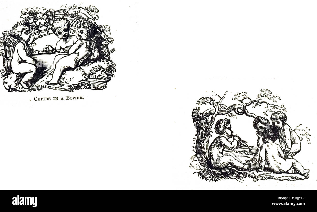 Une gravure représentant de Cupids Henry Morley's 'Shorter poèmes anglais'. Henry Morley (1822-1894) l'anglais à l'éducation et professeur de littérature anglaise. En date du 19e siècle Banque D'Images