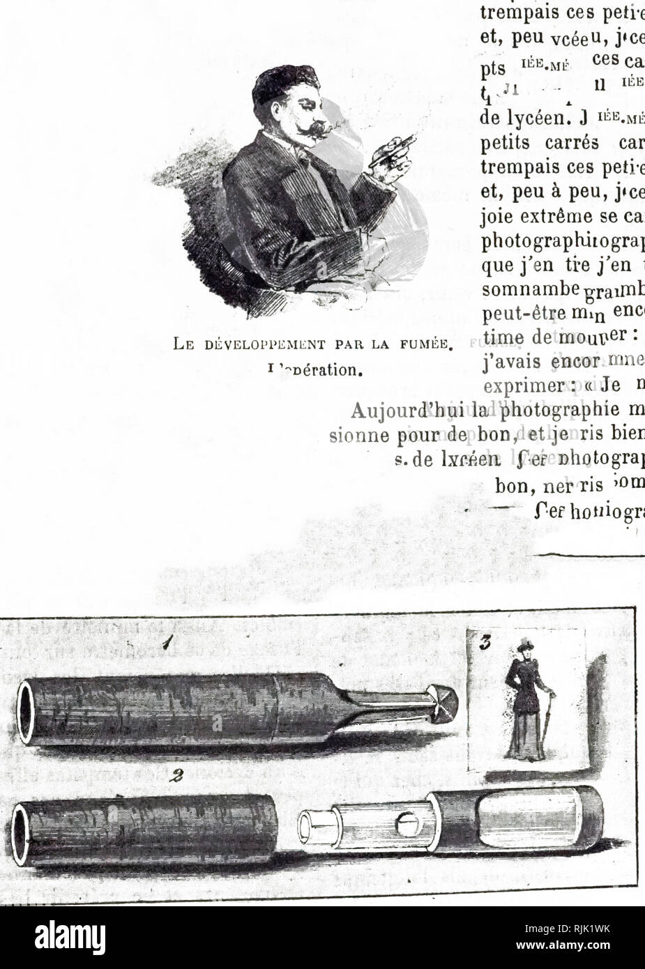 Une gravure représentant un porte-cigarette. En date du 19e siècle Banque D'Images