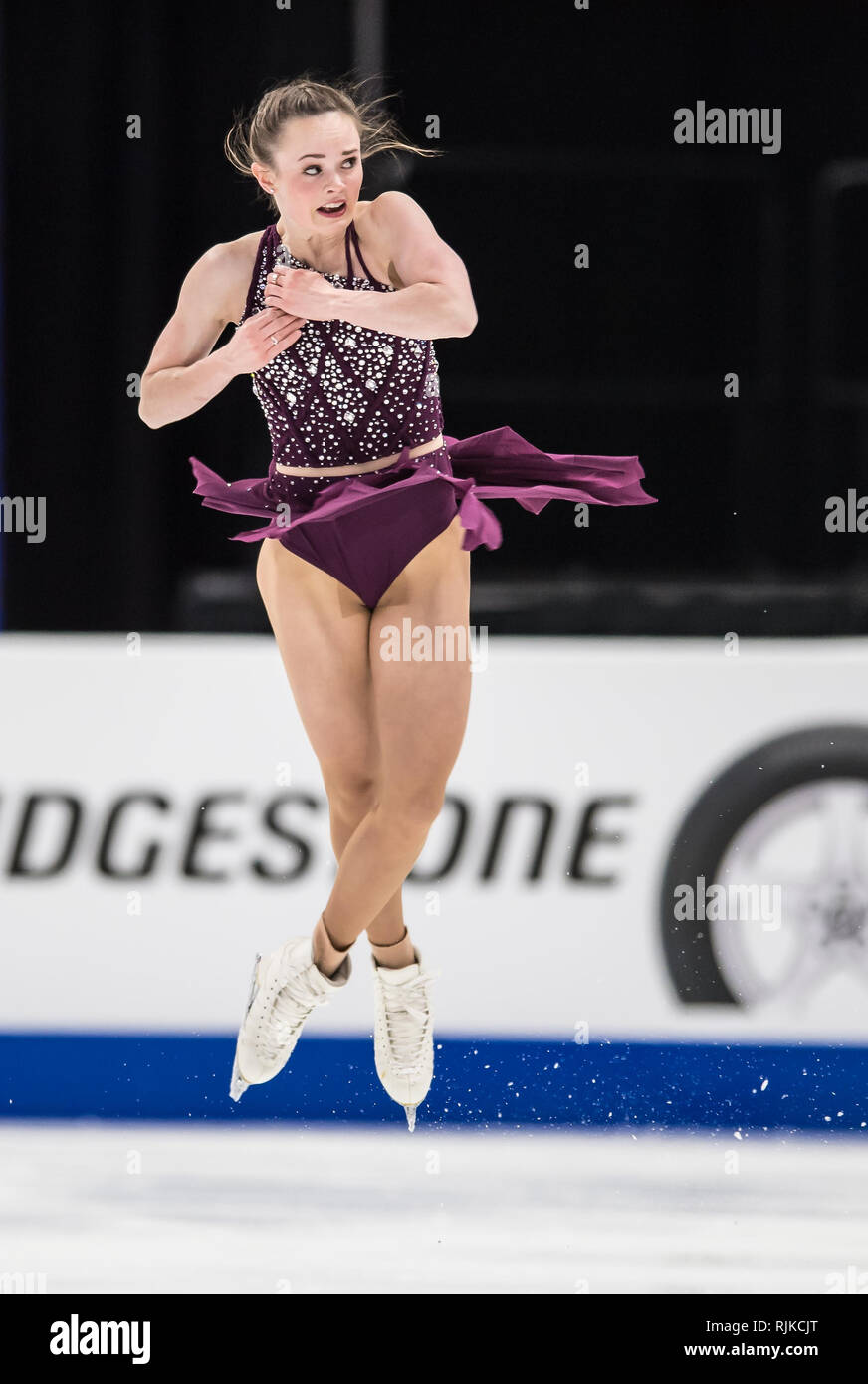 Ann Arbor, Michigan, USA. 25 Jan, 2019. BELL MARIAH est concurrentiel dans le programme court dames au cours de l'US Figure Skating Championship à Little Caesars Arena, Detroit, Michigan. (Crédit Image : © Scott Hasse/ZUMA Press) Banque D'Images