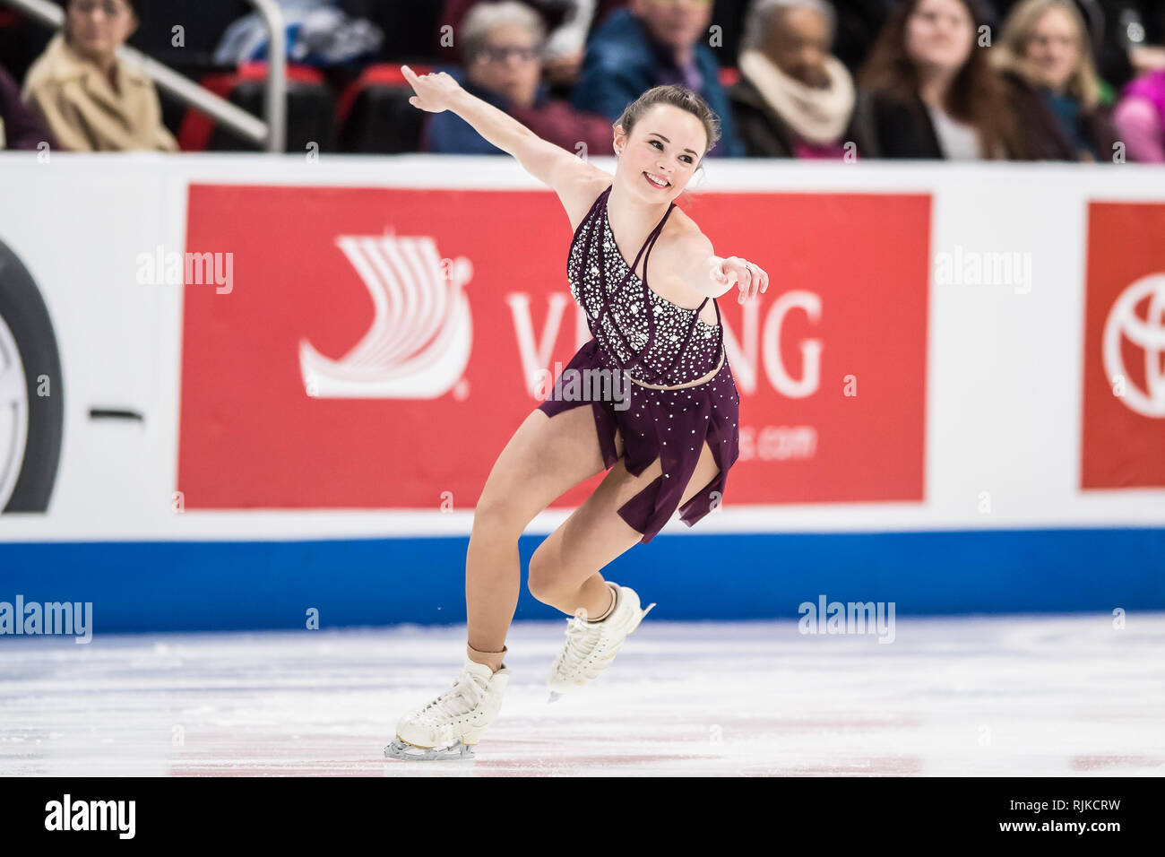 Ann Arbor, Michigan, USA. 25 Jan, 2019. BELL MARIAH est concurrentiel dans le programme court dames au cours de l'US Figure Skating Championship à Little Caesars Arena, Detroit, Michigan. (Crédit Image : © Scott Hasse/ZUMA Press) Banque D'Images