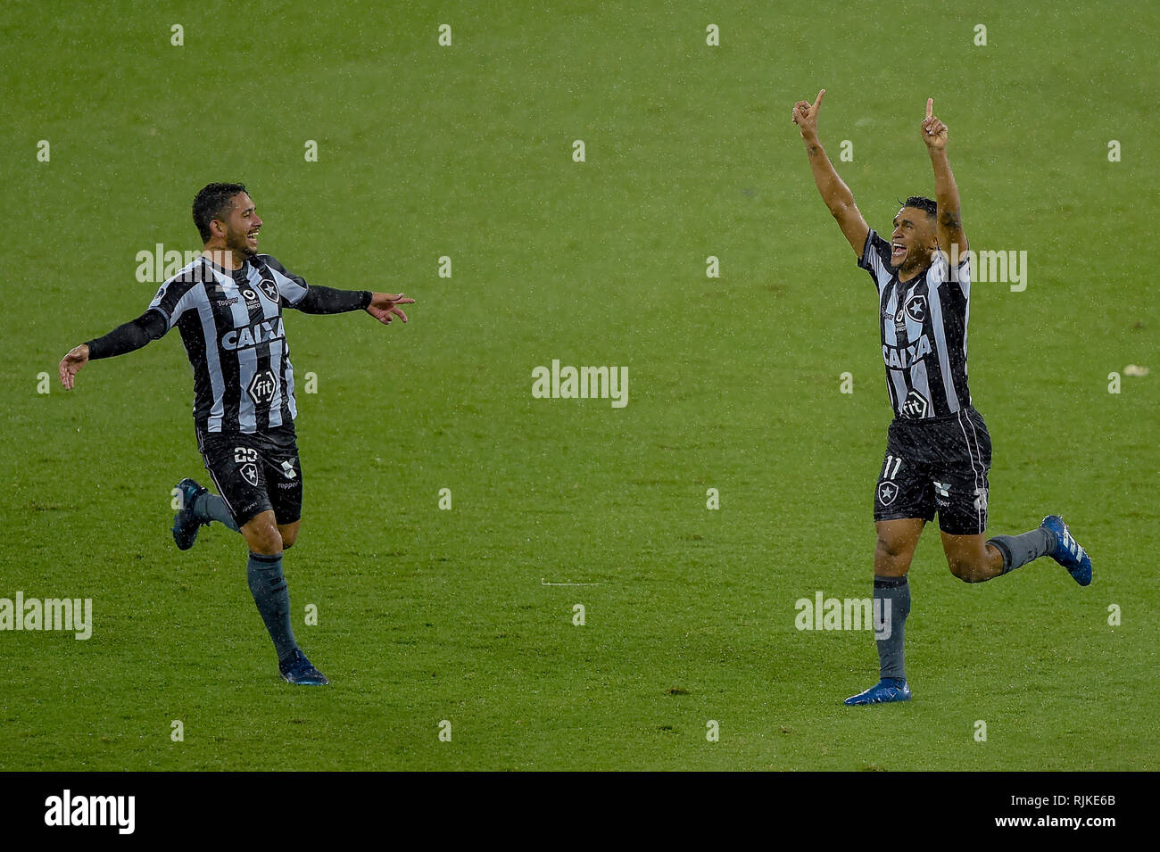 RJ - Rio de Janeiro - 06/02/2019 - Americana 2019 Copa-Sul, Botafogo x Defensa y Justicia - Erik Botafogo player célèbre son but au cours d'un match contre Defensa et Justicia à l'Engenhao Stadium pour le championnat 2019 de la coupe d'Amérique du Sud. Photo : Thiago Ribeiro / AGIF Banque D'Images