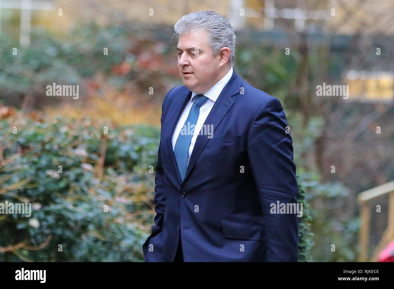 Brandon Lewis - Parti conservateur Président vu arriver au Downing Street pour assister à la réunion hebdomadaire du Cabinet. Banque D'Images