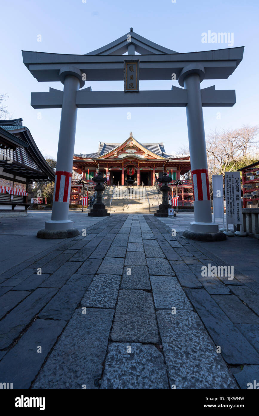 Temple Ryusenji connu sous le nom de Meguro Fudo, Meguro-Ku, Tokyo, Japon Banque D'Images