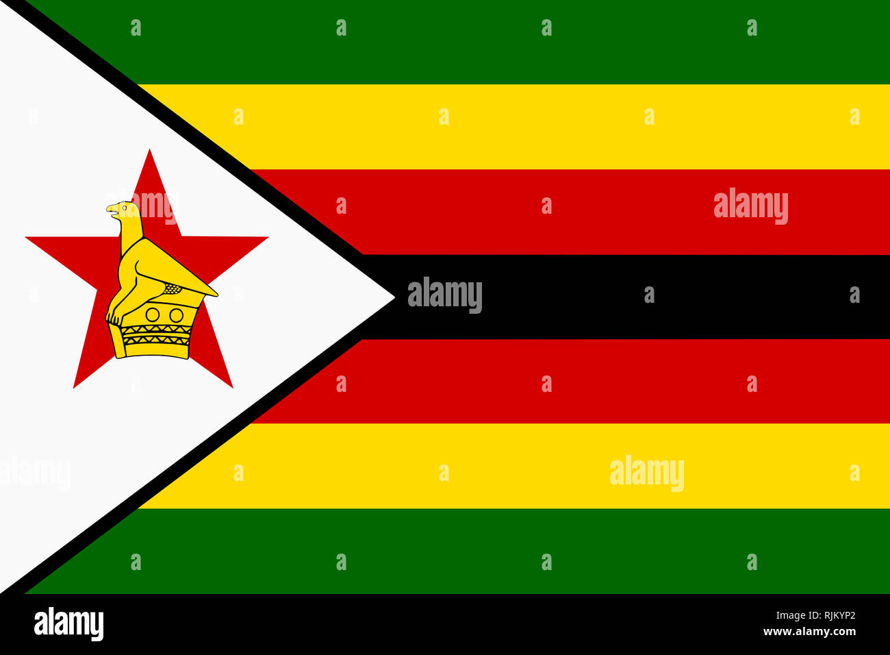 Une illustration de fond de l'Afrique Zimbabwe drapeau noir jaune rouge blanc vert Banque D'Images