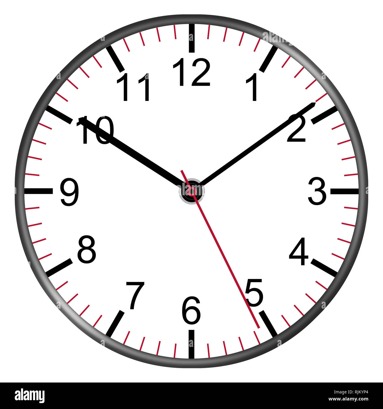 Une horloge avec des chiffres illustration seconde minute heure mains Banque D'Images