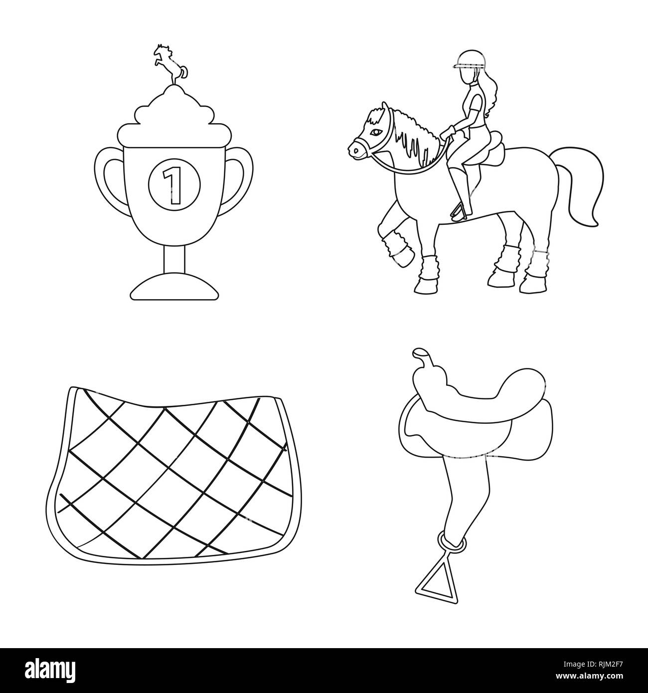 Vector illustration d'équestres signe. Jeu de cheval et l'illustration vectorielle stock. Illustration de Vecteur