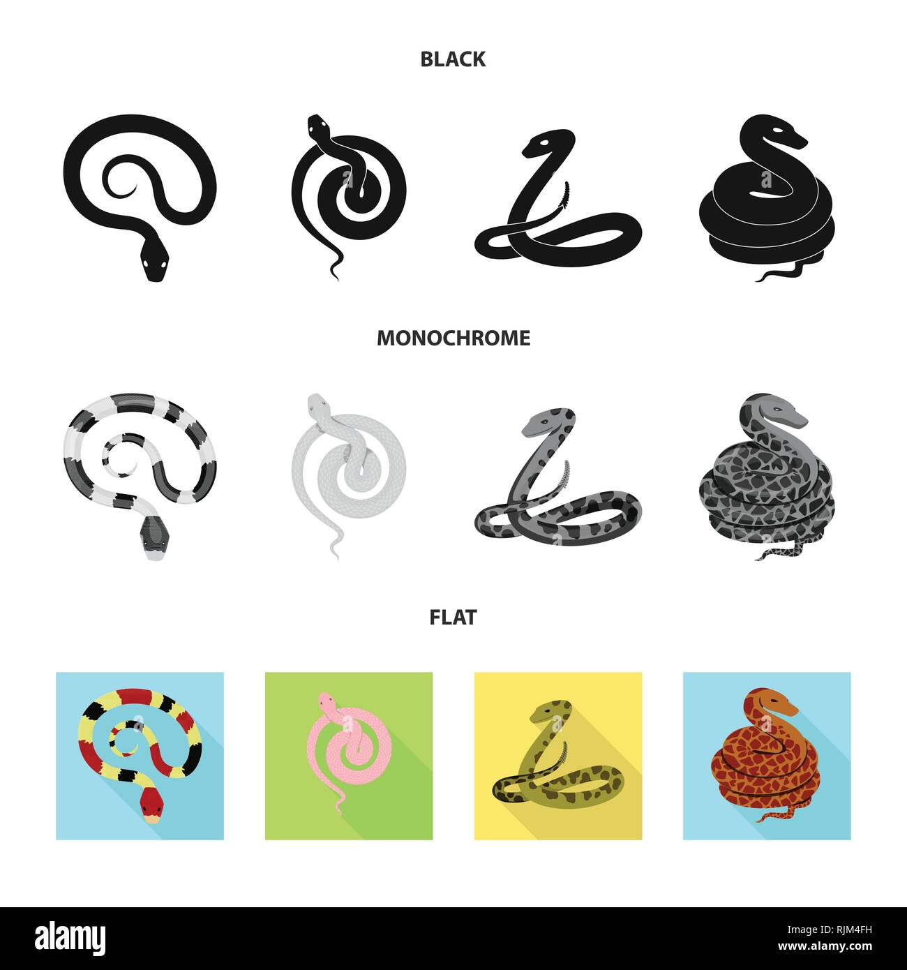 Viper,serpent,coral,blanc,rouge,python,animal,la queue,noir,vert,spirale tropiques,jungle,pharmacie,anaconda serpent,peur,royal,mammifère,nature,danger,médecine,poison,,le mal,mal,bouchée,peau,reptiles,set,icône,,illustration,collection,isolé,design,graphisme,élément,signe, vecteurs vecteur , Illustration de Vecteur