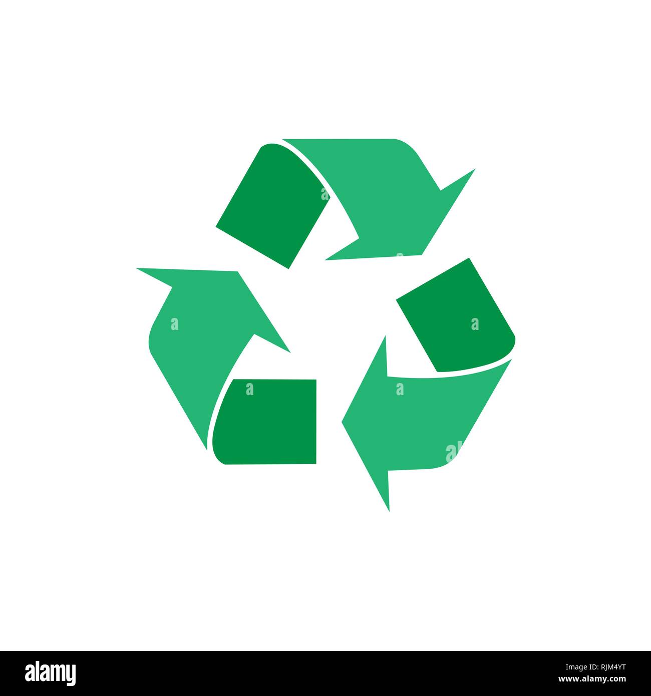 Recycler l'icône vecteur. Style est télévision symbole, angles arrondis, fond blanc. Illustration vectorielle, modèle plat. Illustration de Vecteur