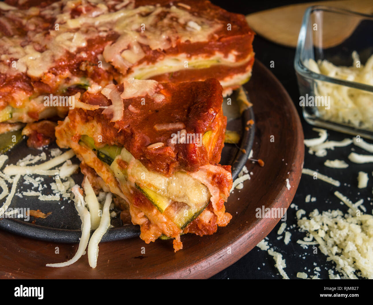 Lasagnes à la courgette italienne maison Banque D'Images