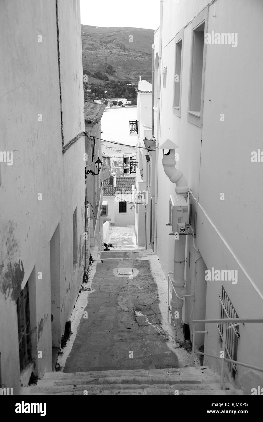 Village de l'île Andros Andros en Grèce Banque D'Images