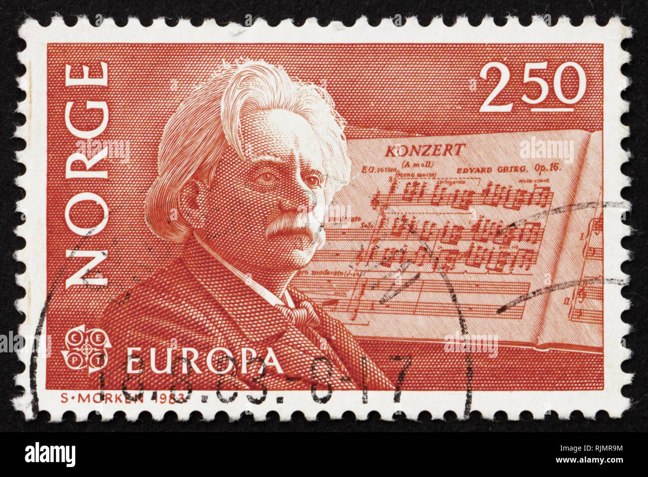 Norvège - circa 1983 : timbre imprimé dans la Norvège montre Edvard Grieg,  compositeur et son Concerto pour piano en un-mineur, vers 1983 Photo Stock  - Alamy