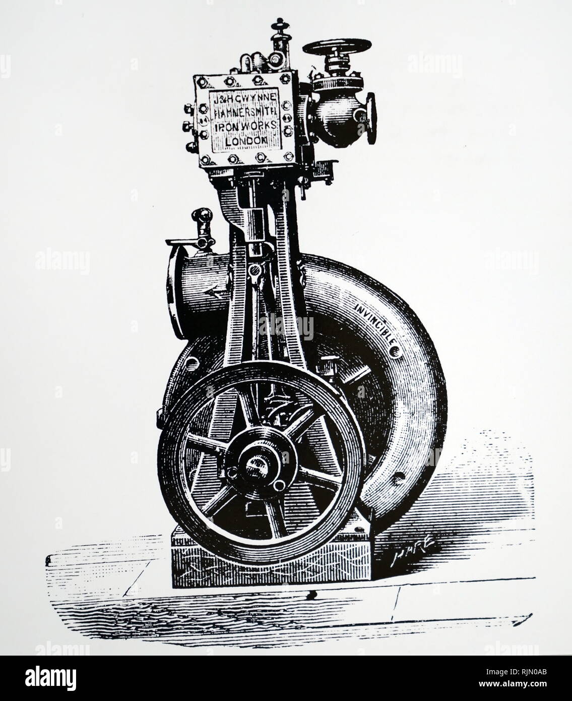 Illustration par une pompe centrifuge de J. & H. Gwynne, 75015 Iron Works, Londres. 1890 Banque D'Images