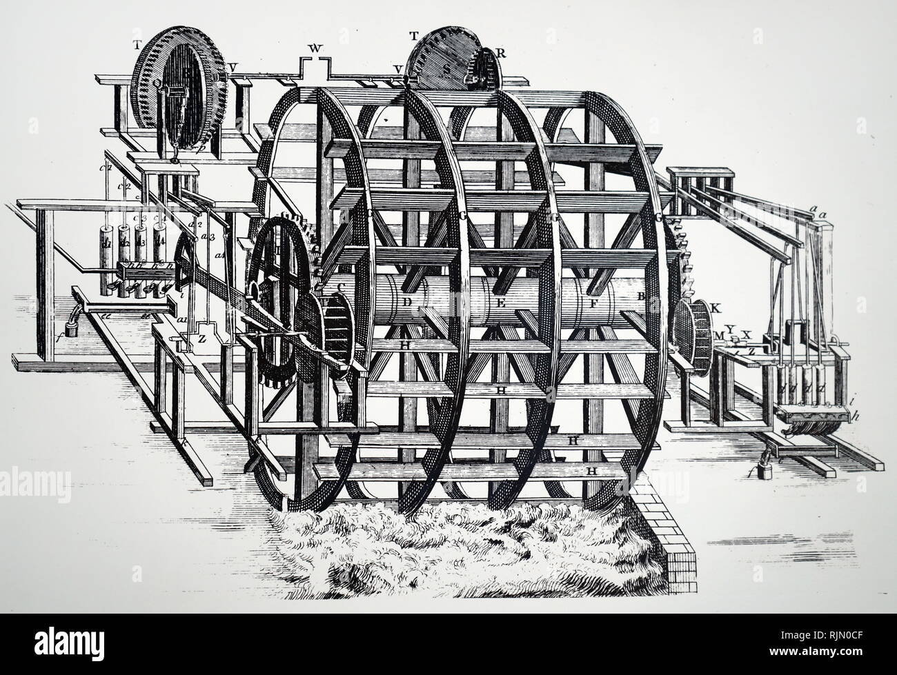 Illustration de Marc Isambard Brunel's machines et appareils pour la fabrication de blocs de la poulie, utilisé dans les chantiers navals de Portsmouth. 1866 Banque D'Images