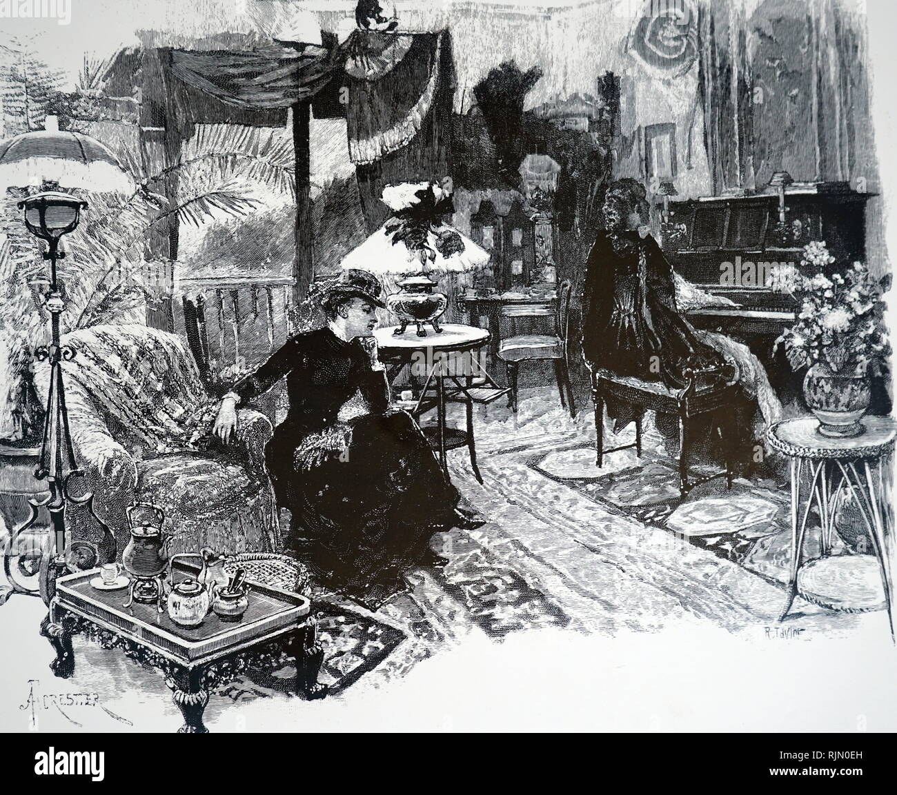 Illustration montrant une 'intérieur artistique', Noël 1890. Banque D'Images