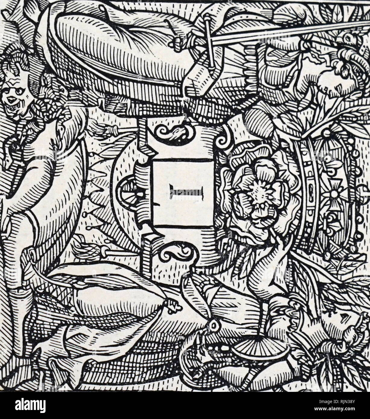 Illustration de la page de titre de "La Comtesse de Pembroke's Arcadia' une longue prose romance pastorale par sir Philip Sidney rédigé vers la fin du 16ème siècle Banque D'Images