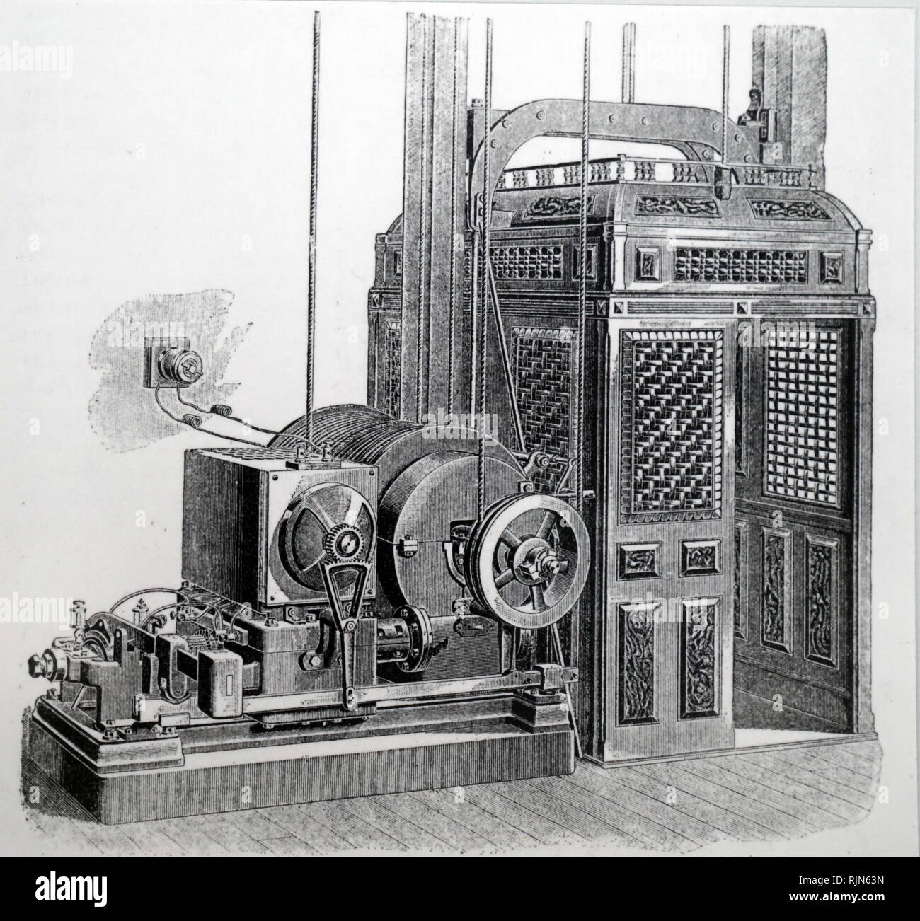Illustration de l'ascenseur électrique par Otis Brothers ; Allemagne — free download
