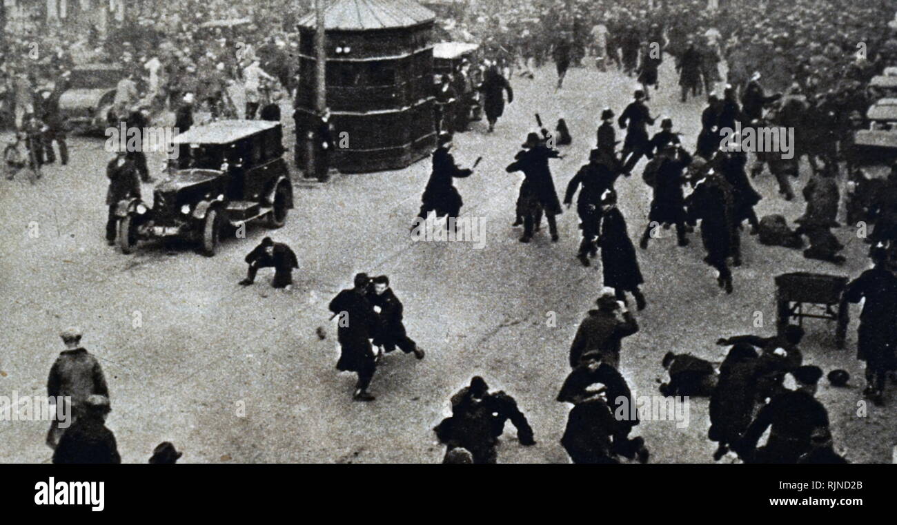 Photographie prise au cours de la protestation de 1932 contre les réductions des prestations de chômage. En date du 20e siècle Banque D'Images