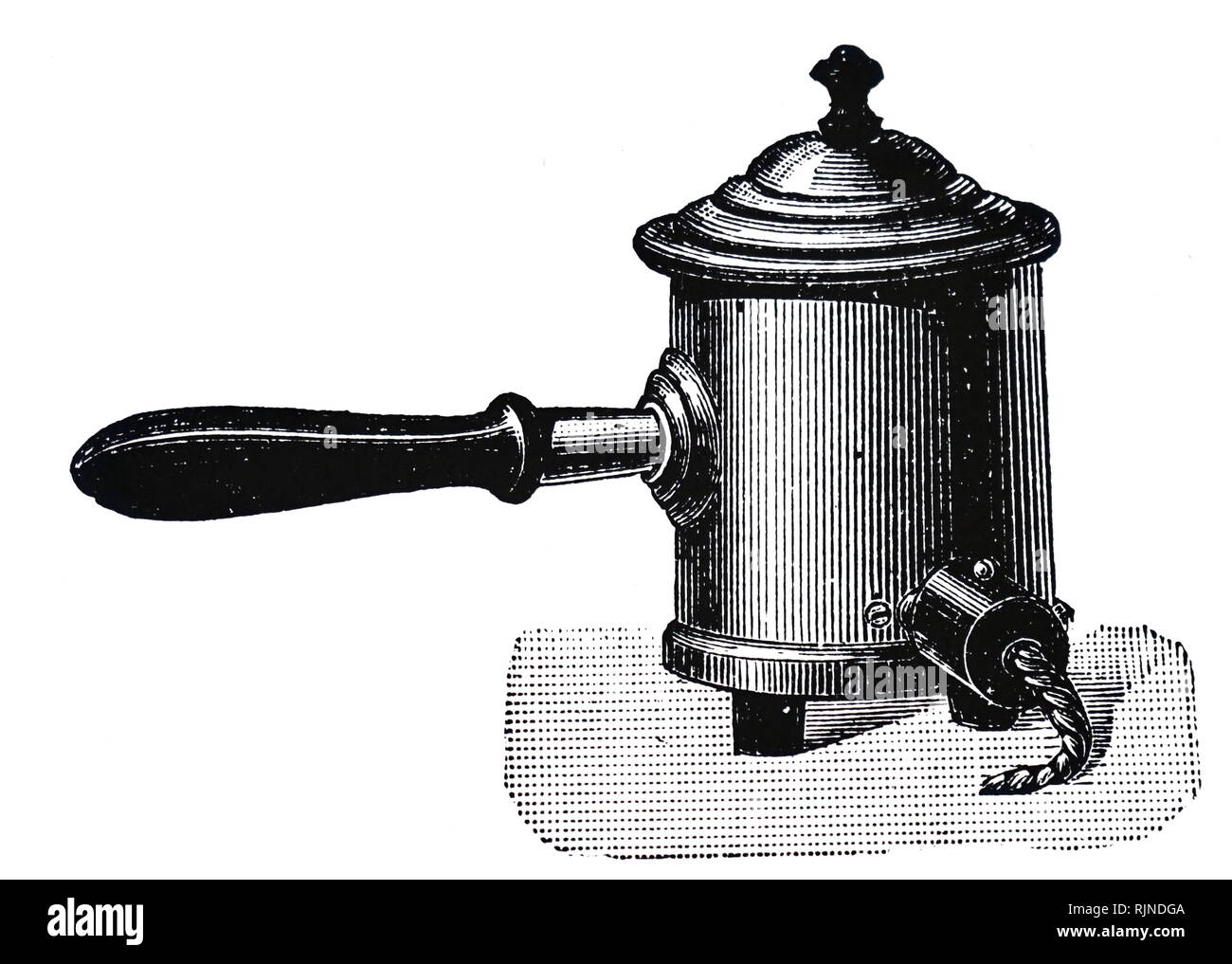 Une gravure représentant un chauffe-eau électrique. En date du 20e siècle Banque D'Images