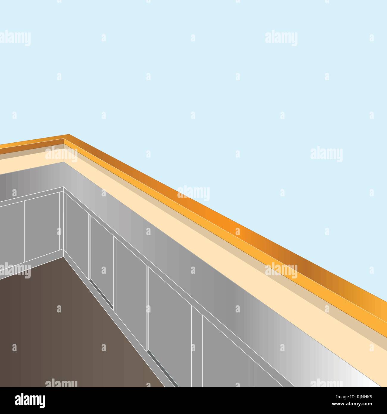 Bar comptoir isolé sur fond dégradé, d'une épicerie Bar Café Cafétéria Nourriture Bière rapide contre 24 l'intérieur. Vector Illustration Illustration de Vecteur