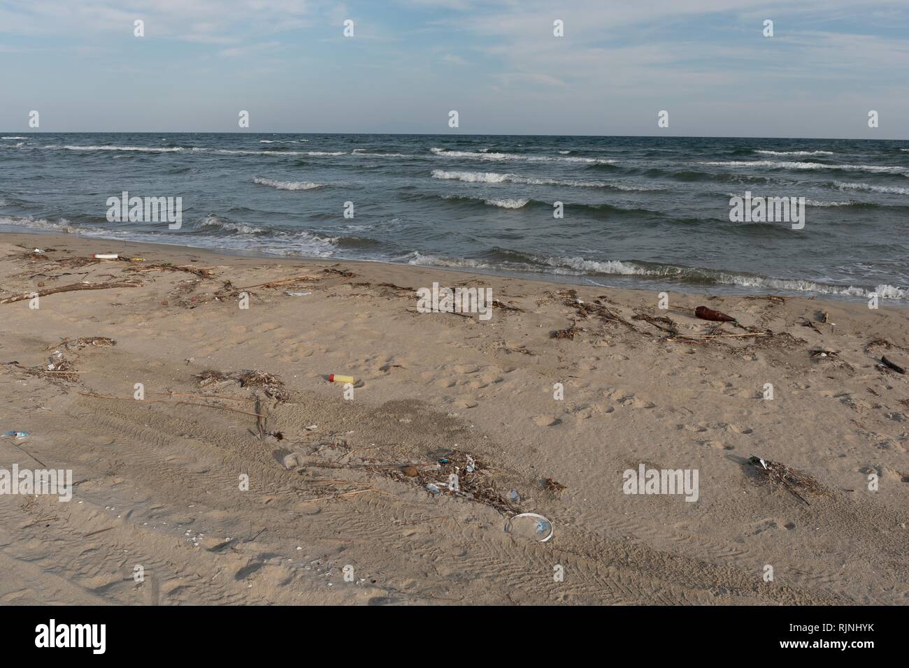 Rayures plage sale Banque D'Images