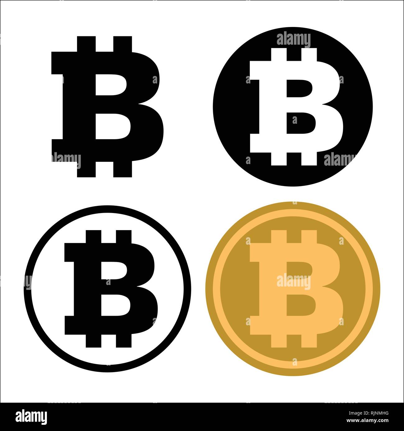 Ensemble d'icône Symbole Bitcoin. isolé sur fond blanc, pour les affaires et des finances concept. Vector illustration emblématique Illustration de Vecteur